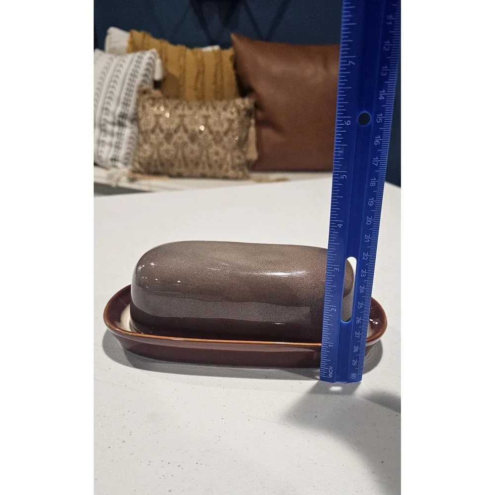 Vintage Sango Nova Brown 4933‎ Stoneware Butter Dish Mid Century MCM